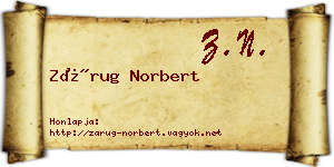 Zárug Norbert névjegykártya